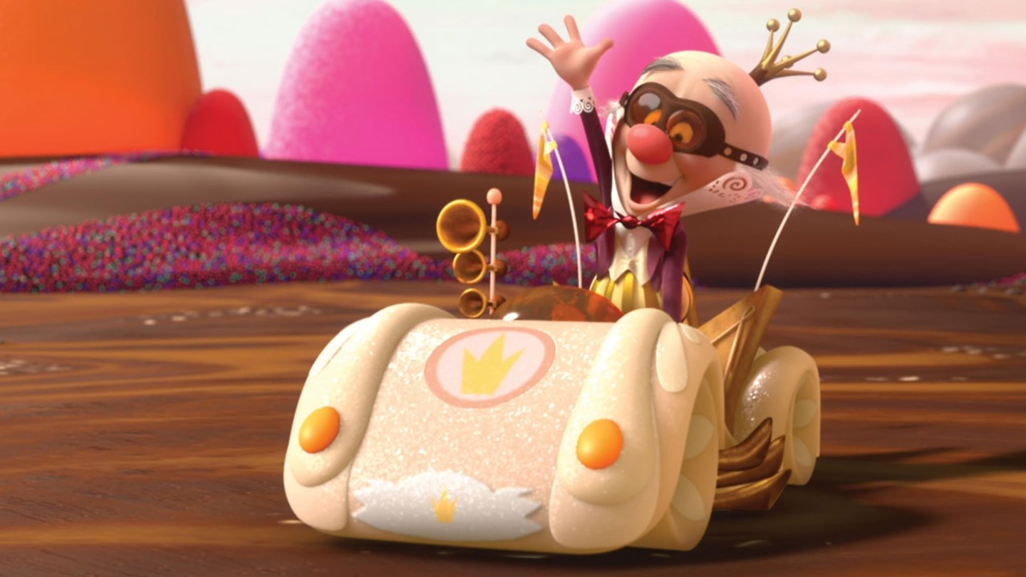 Ralph reichtsKing Candy ist der König von Sugar Rush: Er hält die Spielwelt zusammen und ist ganz zufällig auch noch deren bester Fahrer.