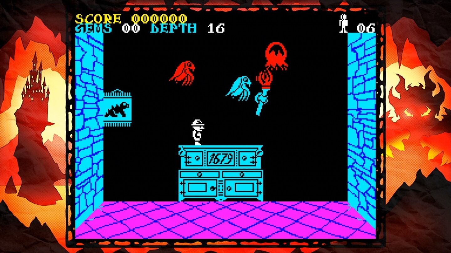 Underwurlde (ZX-Spectrum, 1984)
Die Fortsetzung von Sabre Wulf schickt den Helden durch eine Jump&Run-lastige, labyrinthartige Höhle.
Wertung: * von ***