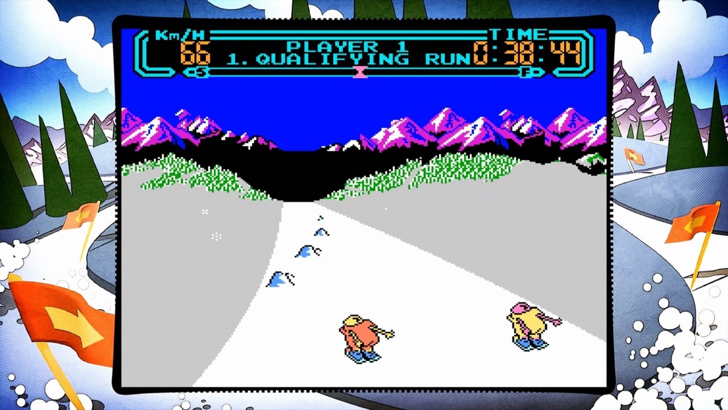 Slalom (NES, 1987)
Das erste »echte« Rare-Spiel war auch das erste NES-Spiel, das außerhalb Japans entwickelt wurde. Dennoch vergessenswert.
Wertung: * von ***