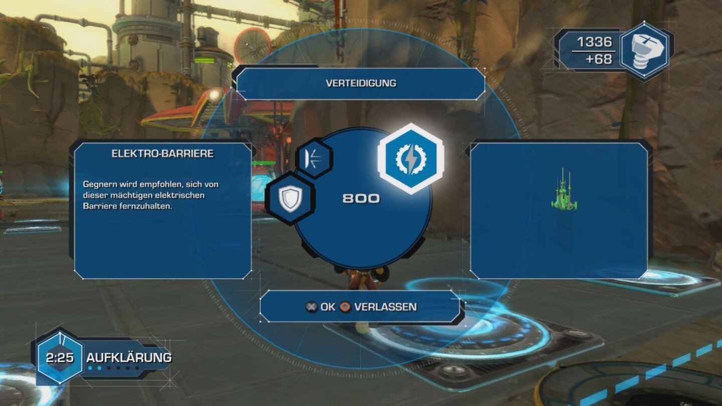 Ratchet + Clank: QForceMit Schilden, Minen und Geschützen sichern wir unsere Basis vor Eindringlingen.