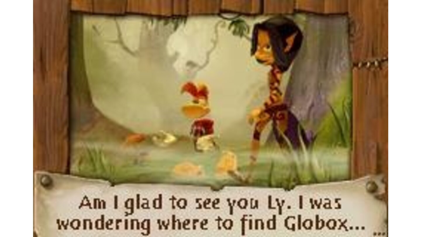 Rayman and Ly in a little dialog.