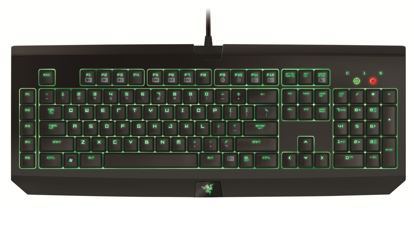 Selten bei mechanischen Tastaturen: Makrotasten und Tastenbeleuchtung. Bei der Razer Black Widow Ultimate gibt es aber auch das.