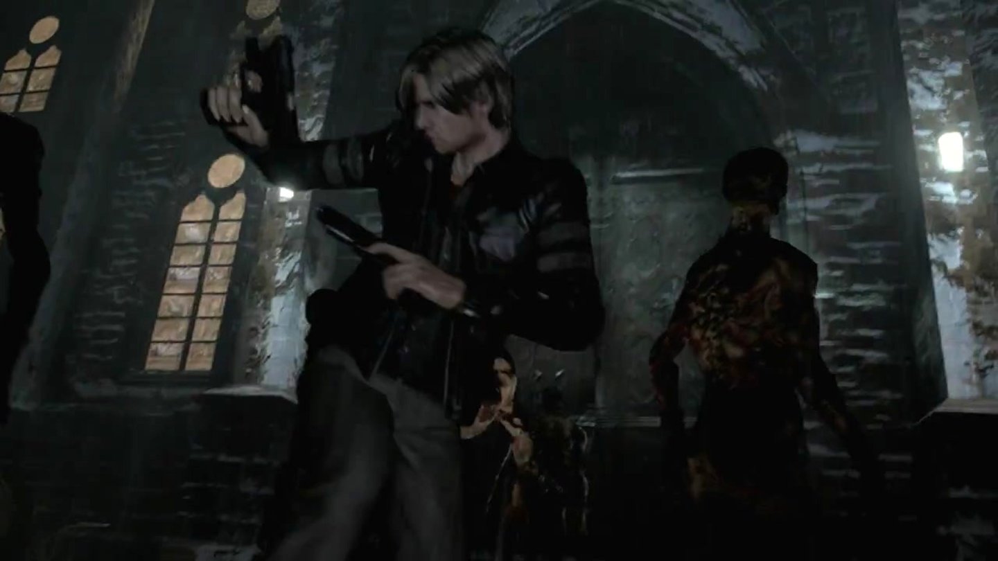 Resident Evil 6 – Trailer-AnalyseDer kann sich aber auch in Teil 6 mit einem Chuck-Norris-Gedächtnis-Tritt aus der Gefahr befreien. Neu: Leon führt hier zwei Pistolen gleichzeitig.