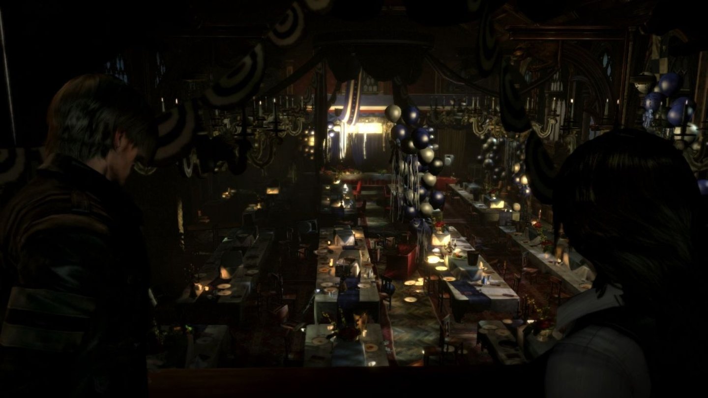 Resident Evil 6In diesem Saal sollte eigentlich der Empfang für den Präsidenten stattfinden.