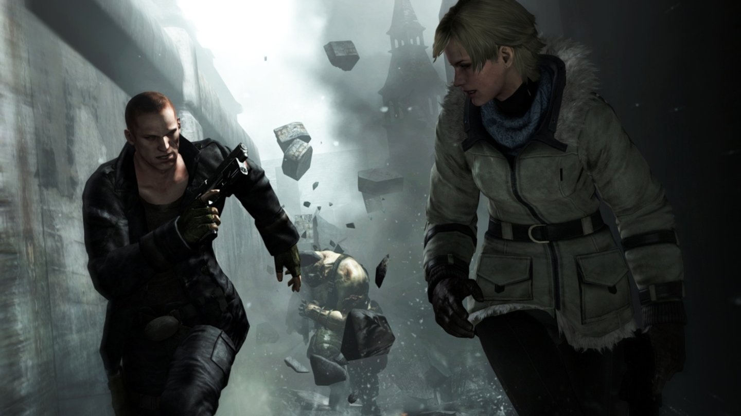 Resident Evil 6Vor besonders hartnäckigen Mutanten rettet uns manchmal nur die schnelle Flucht.