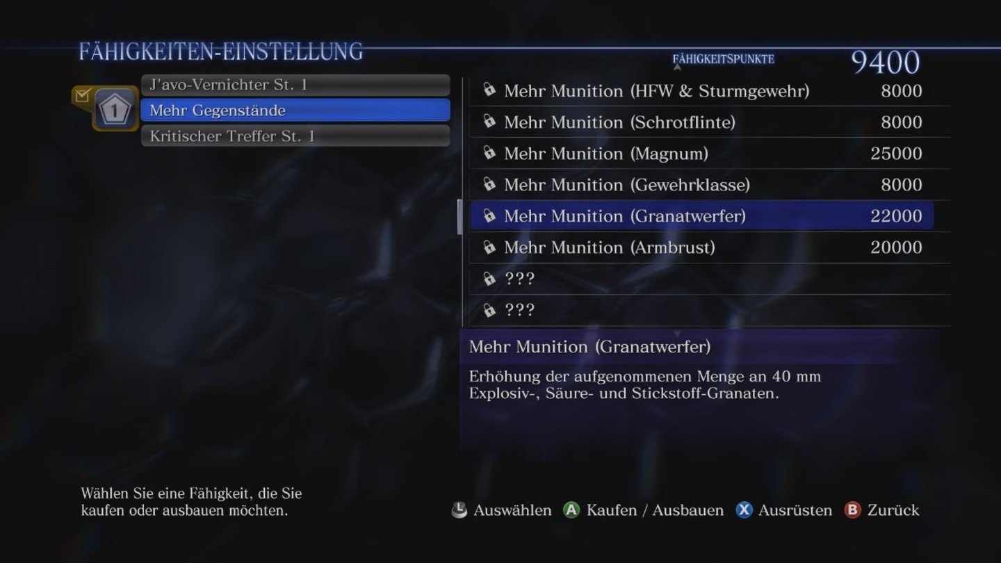 Resident Evil 6Nach jedem Abschnitt dürft ihr die gesammelten Fähigkeitspunkte gegen neue … Fähigkeiten eintauschen.