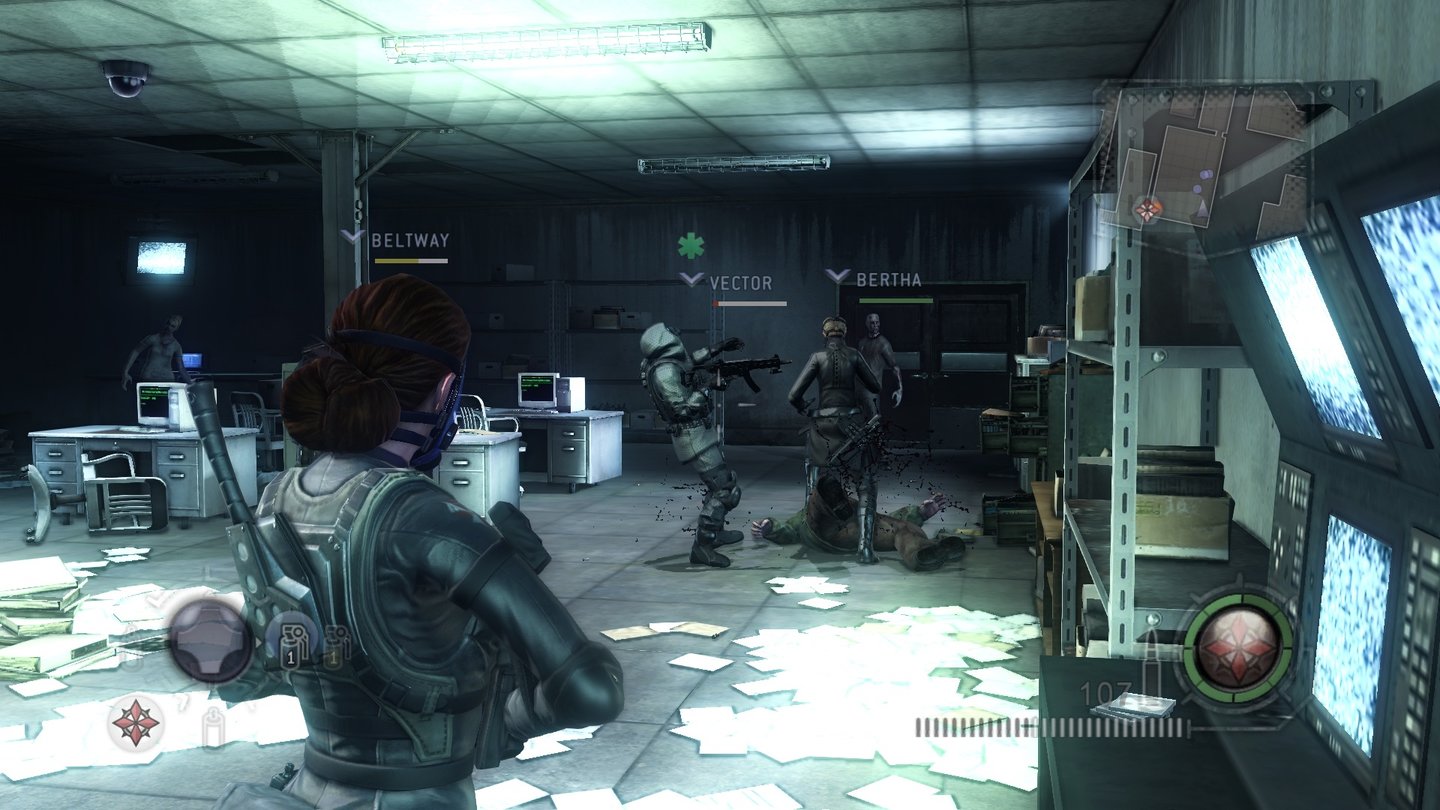 Resident Evil: Operation Raccoon CityBertha hat was gegen Zombies, und macht einem mit ihrem Stiefel den Gar aus.: Operation Raccoon City