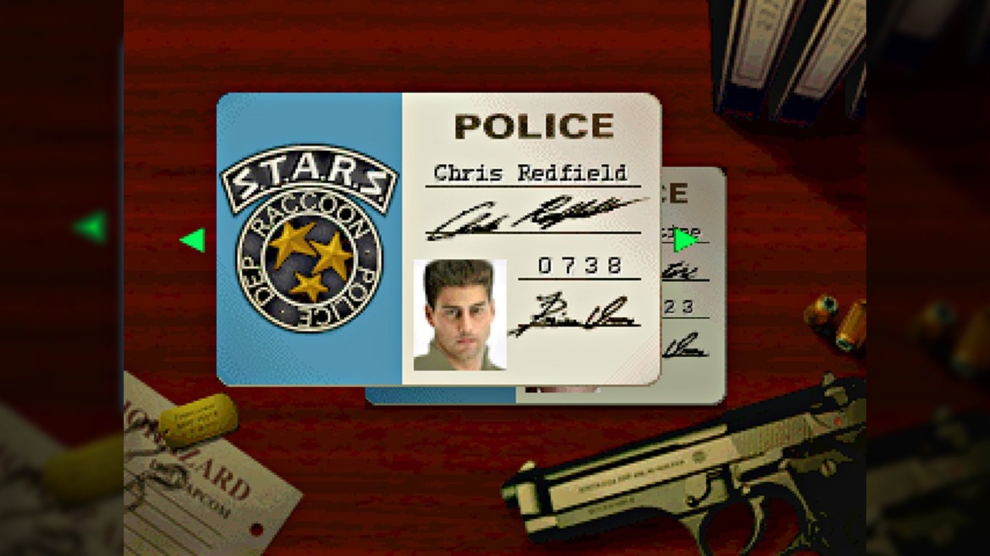 Resident Evil (PlayStation)Zwei Charaktere sind spielbar: Chris Redfield und Jill Valentine.