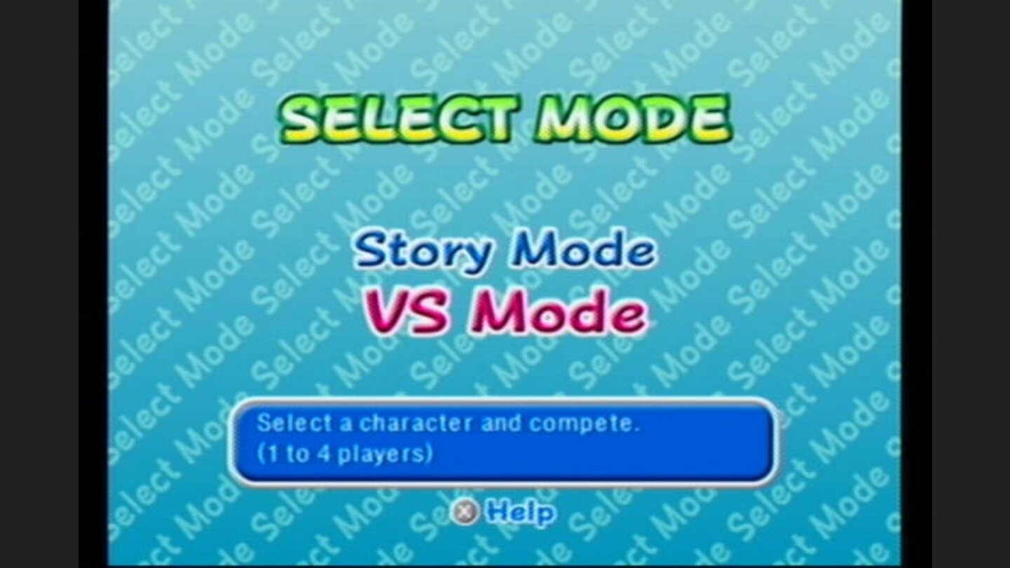 Mode Select: Single Player or 1-4 Player Versus