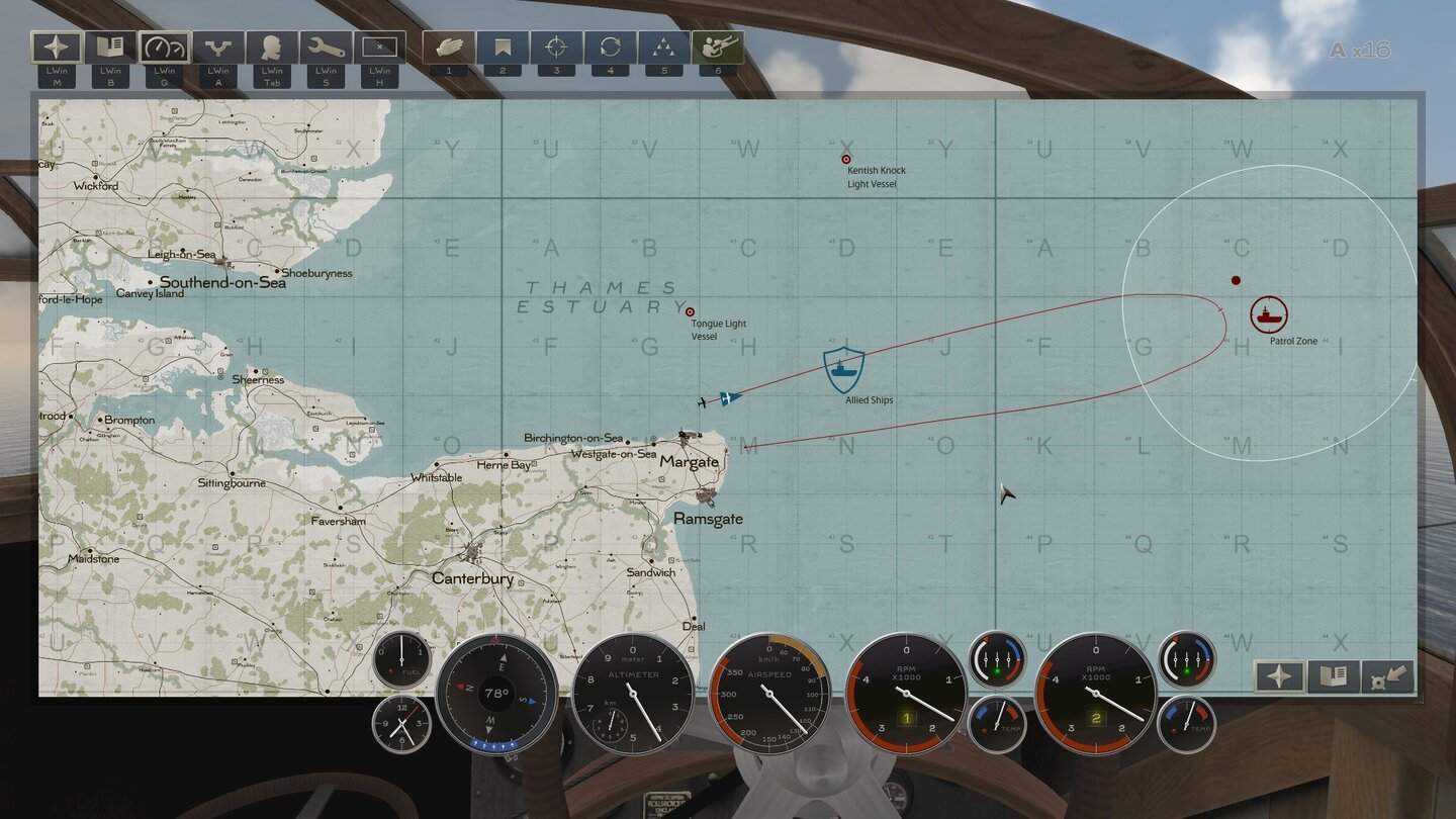 Rise of Flight: Channel Battles EditionNur ein kleiner Ausschnitt des Kanalgebiets. Die komplette Map ist 157 mal 208 Kilometer groß. Am Stück, ohne Nachladen!