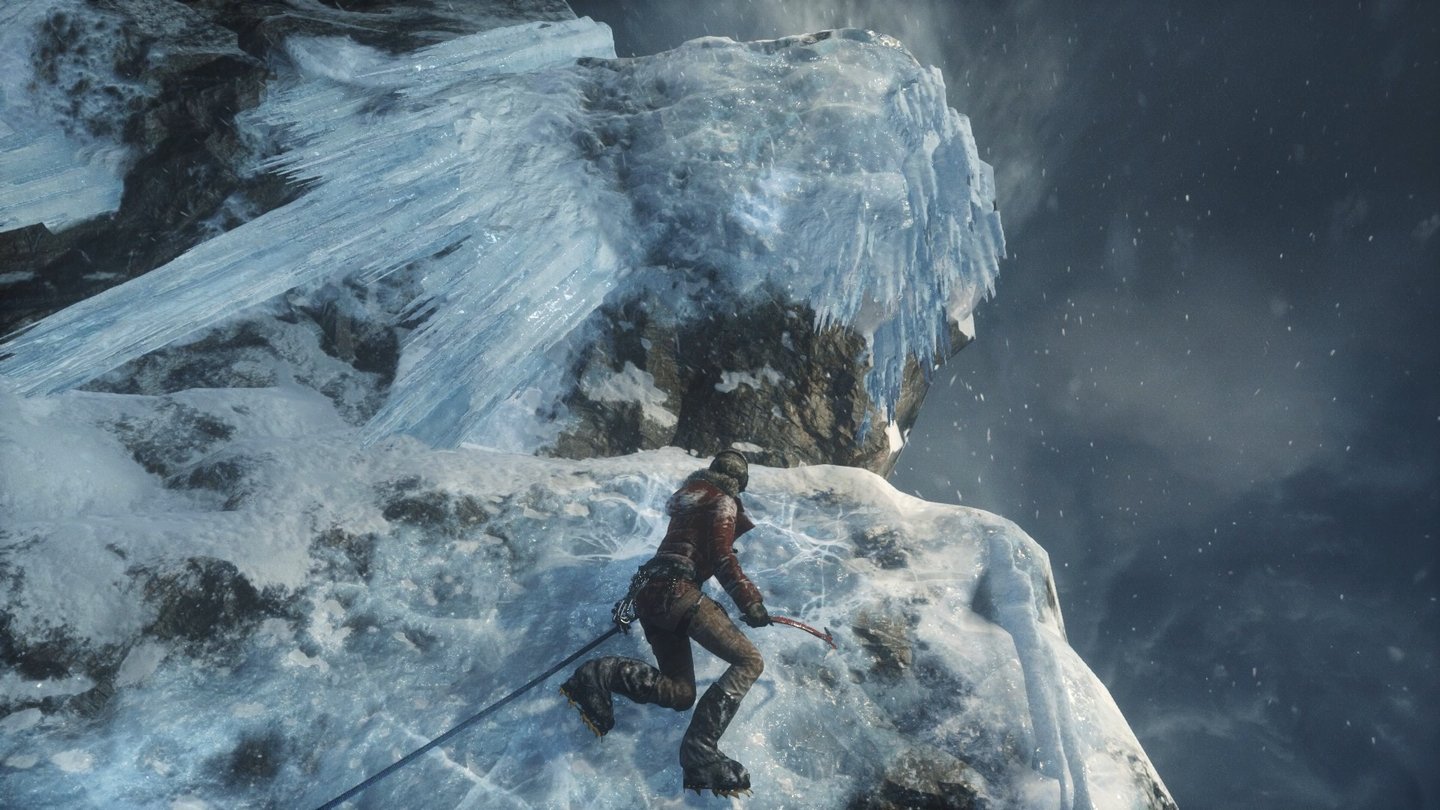 Rise of the Tomb RaiderNoch Klettern oder schon Sightseeing? Animationen und Texturen gehören zum detailreichsten, was man auf dem PC aktuell bewundern kann.