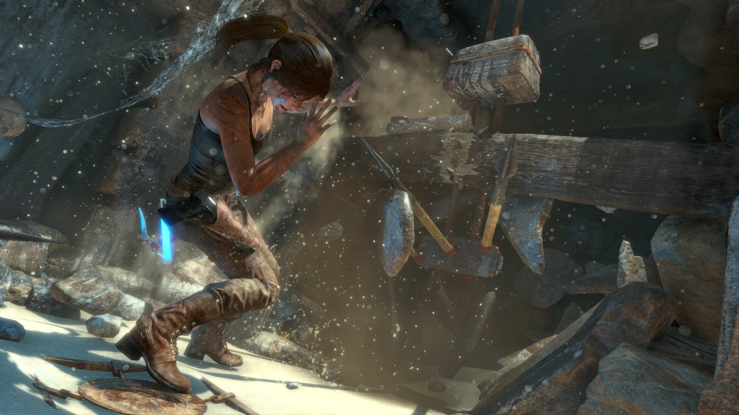 Rise of the Tomb RaiderLara steht offensichtlich auf Actionfilme aus den 80ern - wieso sollte sie sonst ein blaues Licht dabei haben? Cool!