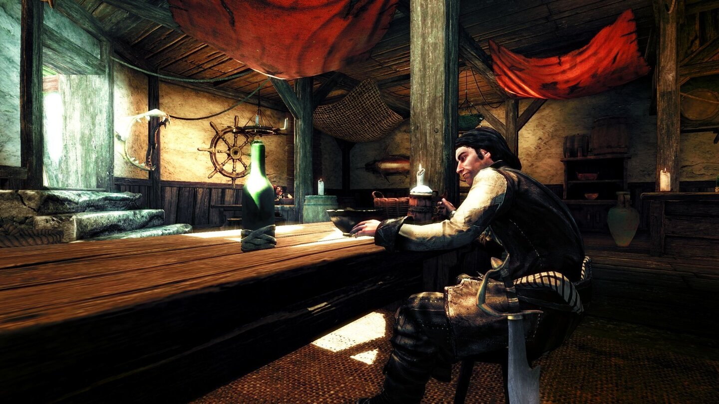 Risen 2Solch liebevoll inszenierte Tavernen sind einmal mehr Dreh- und Angelpunkte für Handlung und Quests.