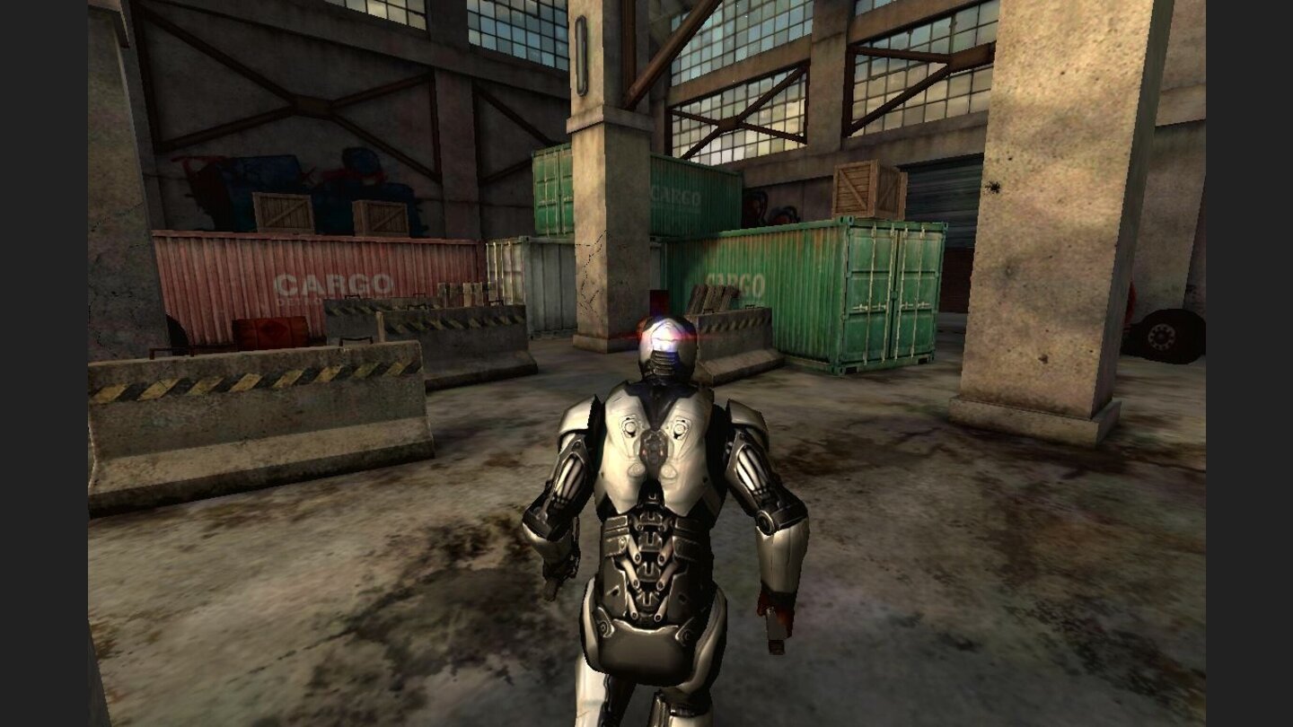 RoboCop: The Official GameHat der Spieler einen Abschnitt erledigt, rennt RoboCop automatisch zum nächsten Bildschirm, was ziemlich steif aussieht.