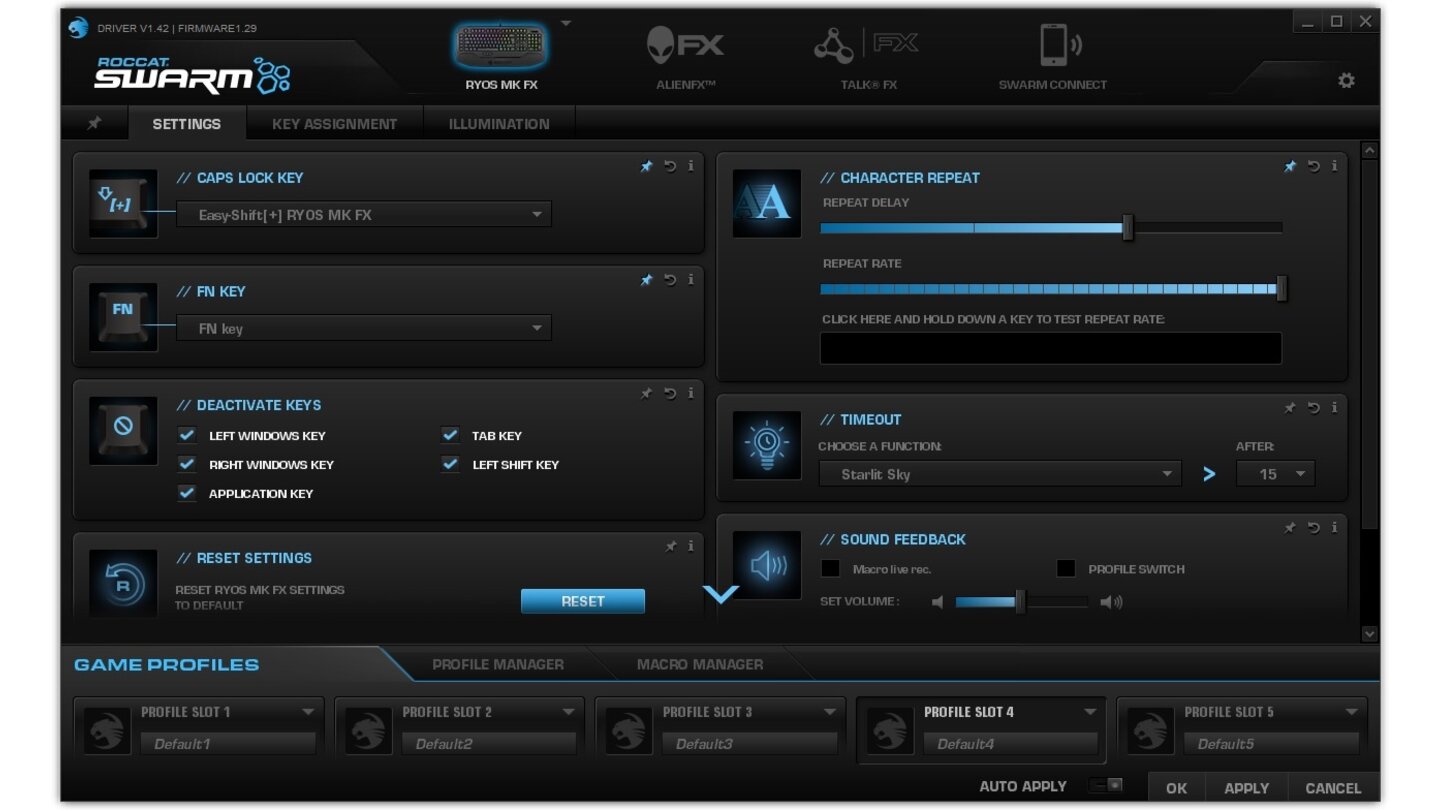 Roccat Swarm - Settings