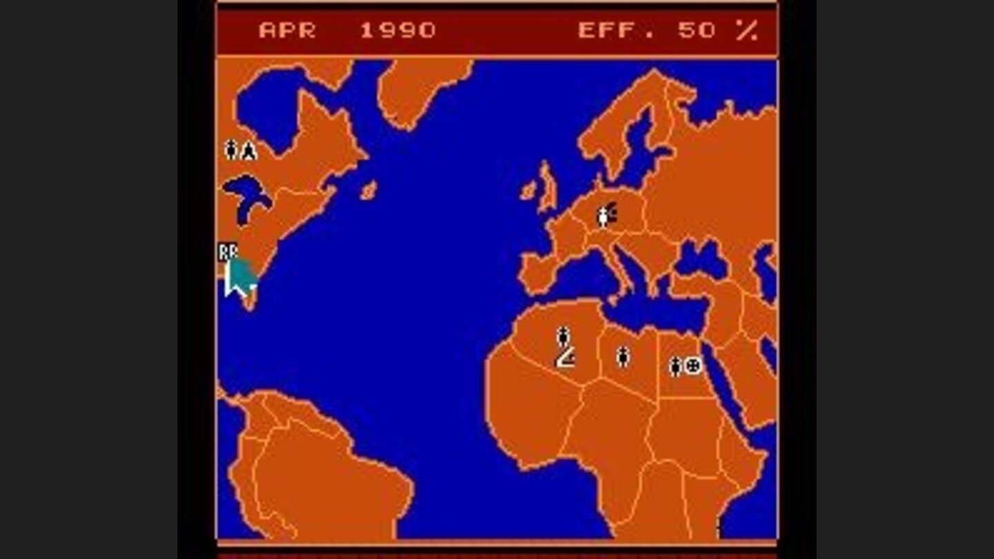 The worlds situation map. Spies are noted in specific countries