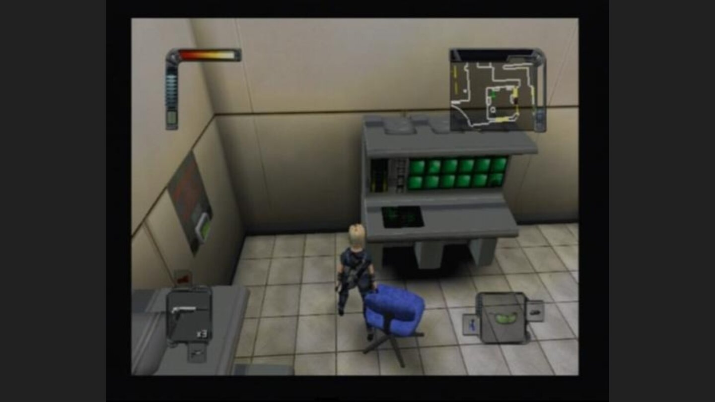 Inside the computer room is where you turn off the laser beams, but have to find a way to distract the guard first