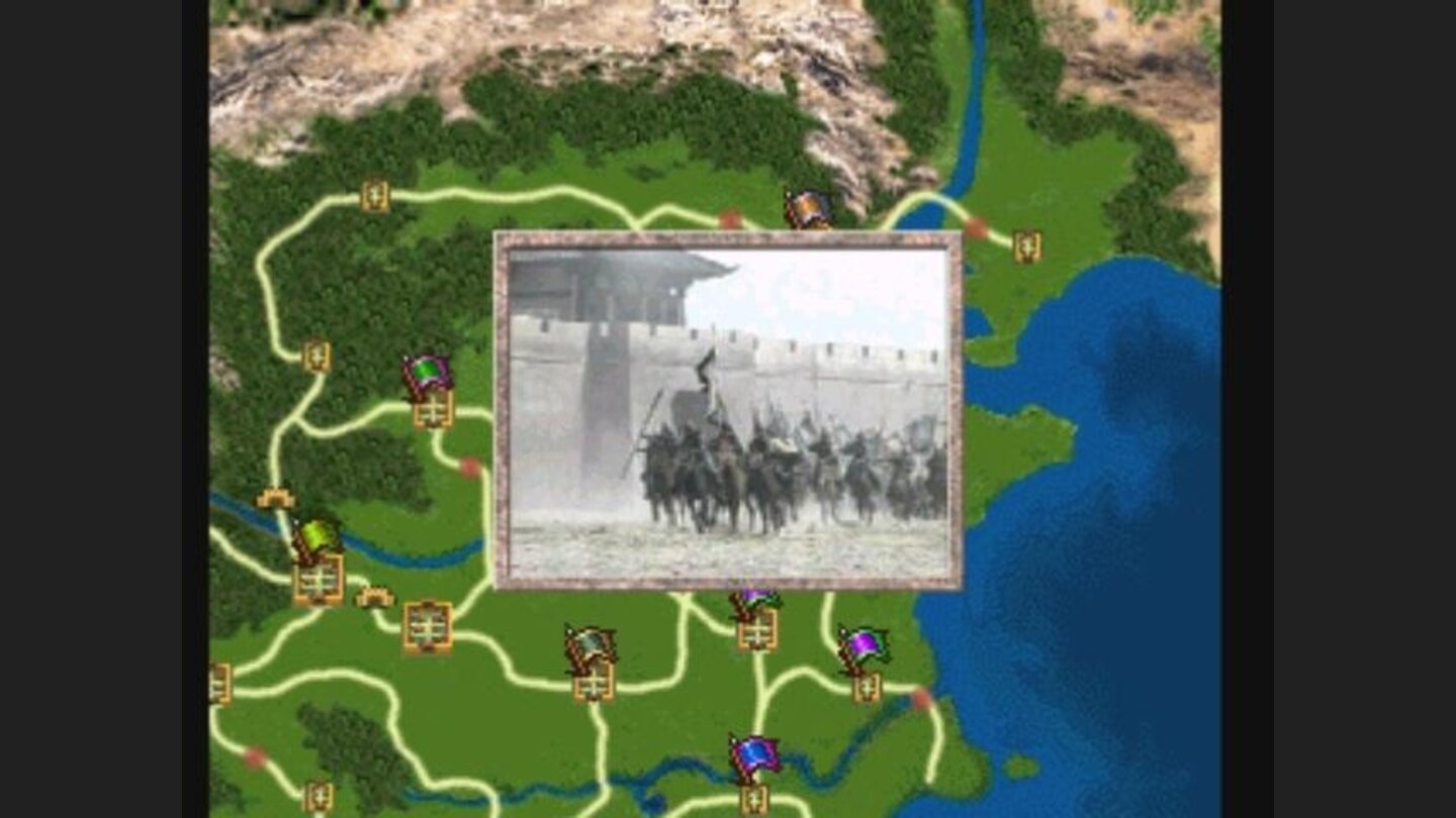 Videos capture many of the games events, such as when this army bravely rushes out from behind its citys walls to stop you.