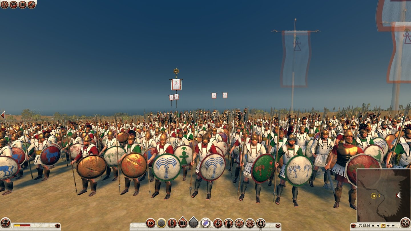 Total War: Rome 2Hannibals punische Infanterie ist ein farbenfroher Haufen und kämpft nach Art der hellenischen Hopliten.