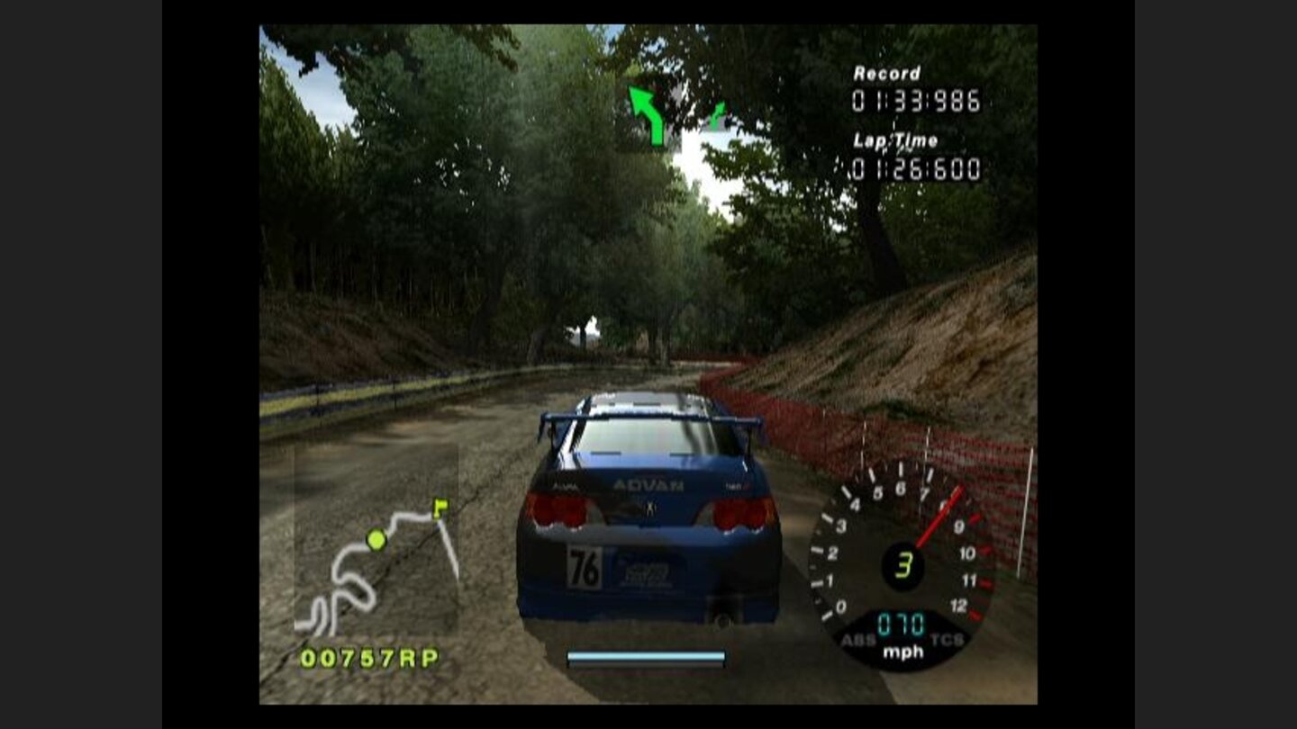 Driving through the woods