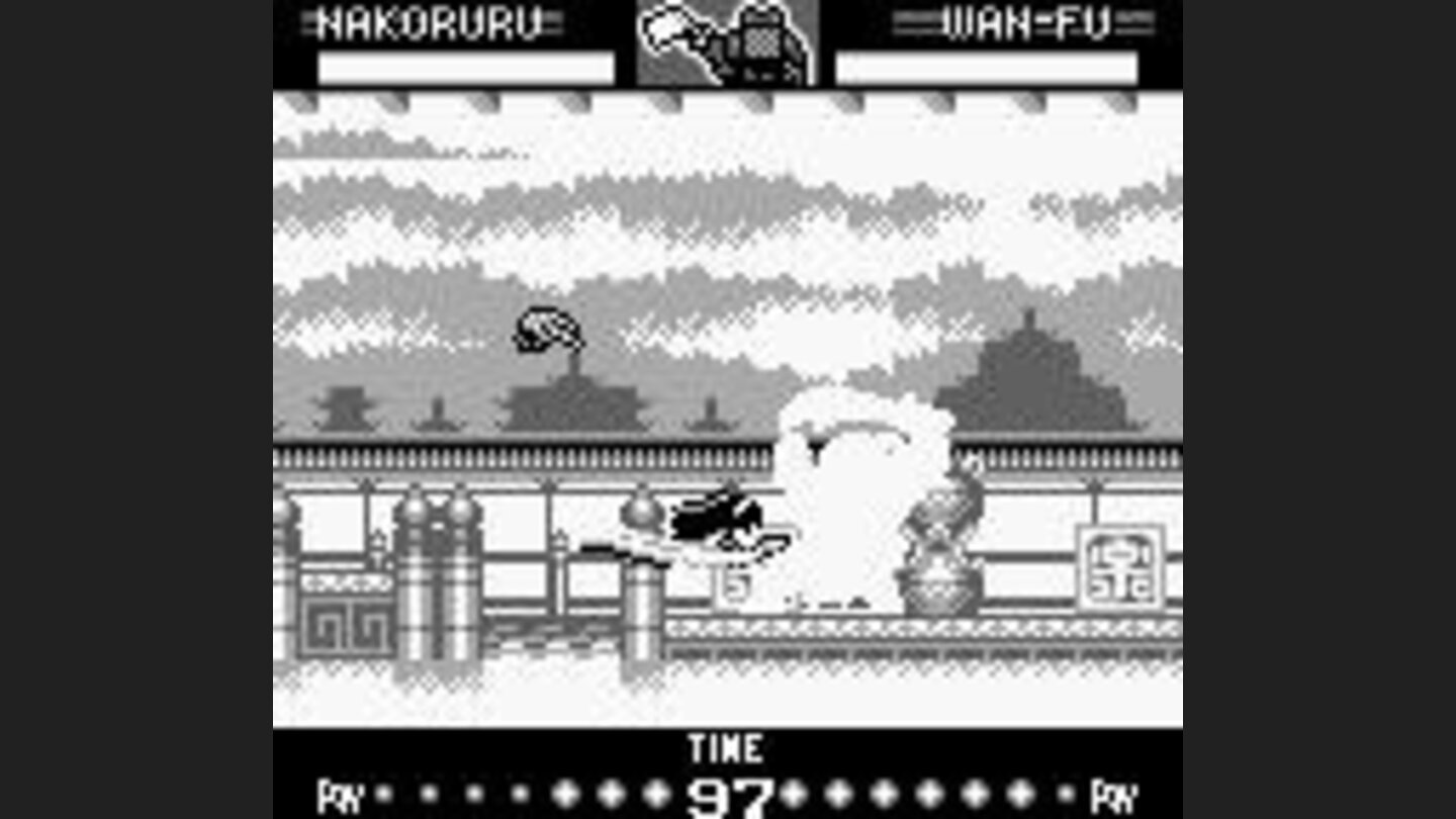 Successfully, Nakoruru uses her Lela Mutsube on Wan-Fu.