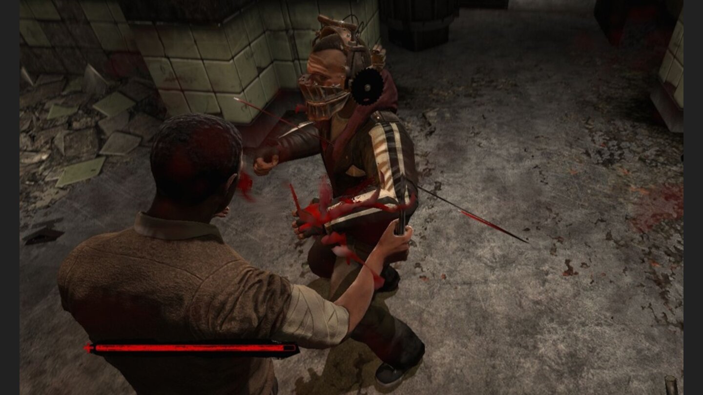 Saw: The GameAls Detective Tapp knobeln Sie sich bei Saw: The Game durch ein verlassenes Irrenhaus, in das Sie der Killer Jigsaw gesperrt hat. Dessen anfangs raffiniert anmutenden Todesfallen entuppen sich jedoch schnell als so dröge wie simple Geschicklichkeits- und Knobelaufgaben. Die gruselige Atmosphäre und das stimmig-düstere Leveldesign fangen die Filmvorlage aber gut ein.