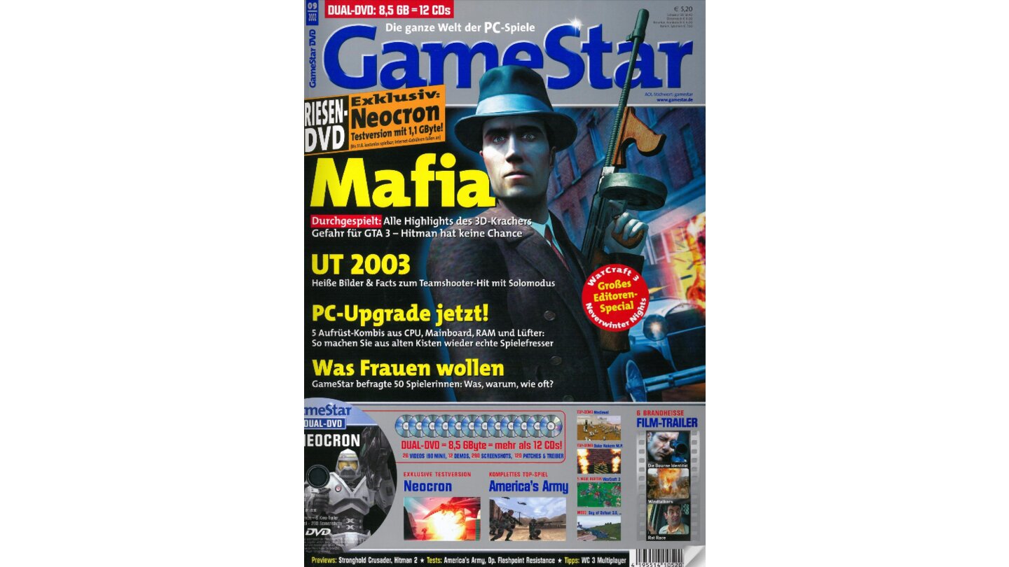 2002: Klares Bild, klarer Titel, geniales Spiel. Am Kiosk zeigte diese Ausgabe deutlich, was für ein Hit Mafia war.