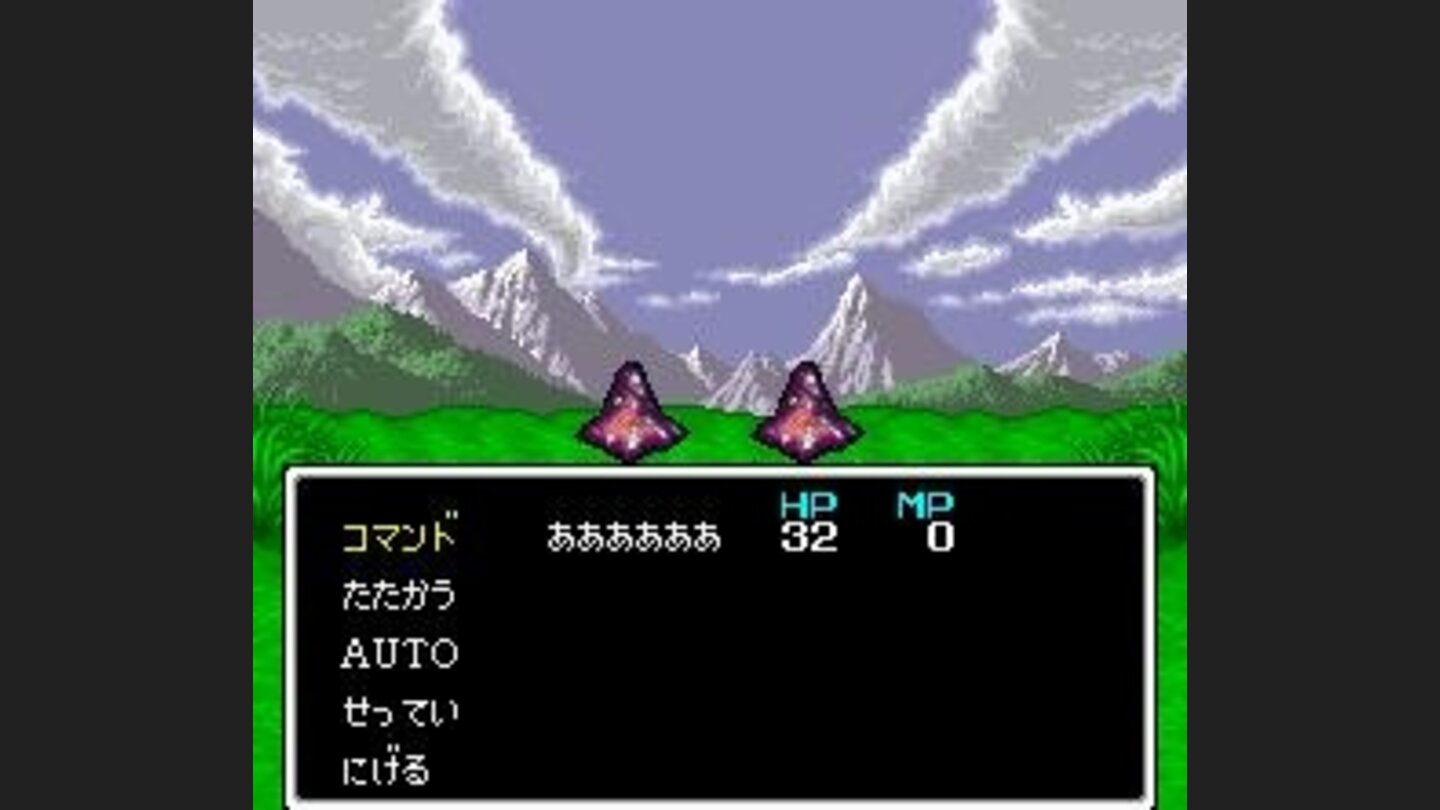 Fighting slimes in an open area