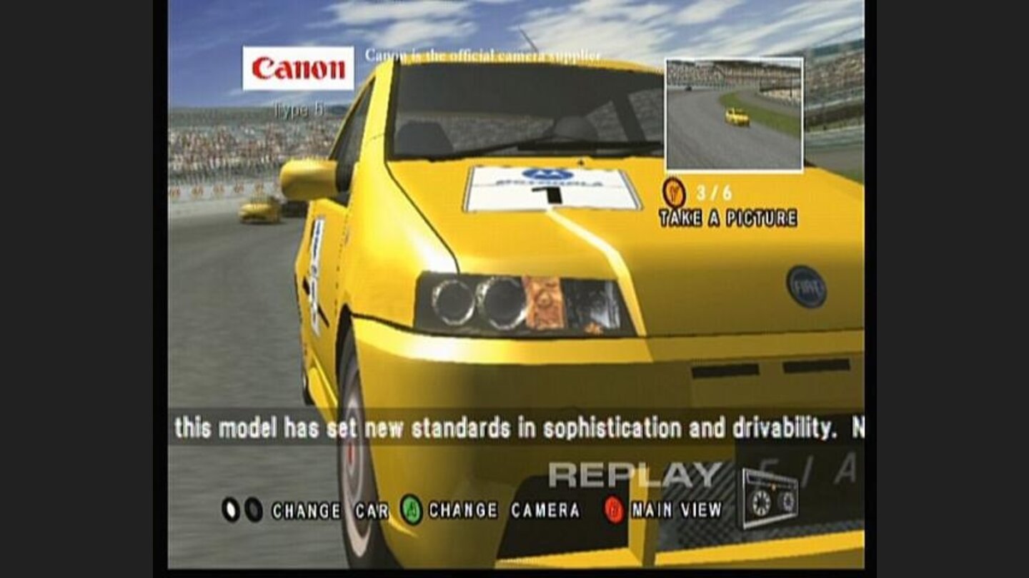 During watching your replay, you can take up to six shots with a camera.