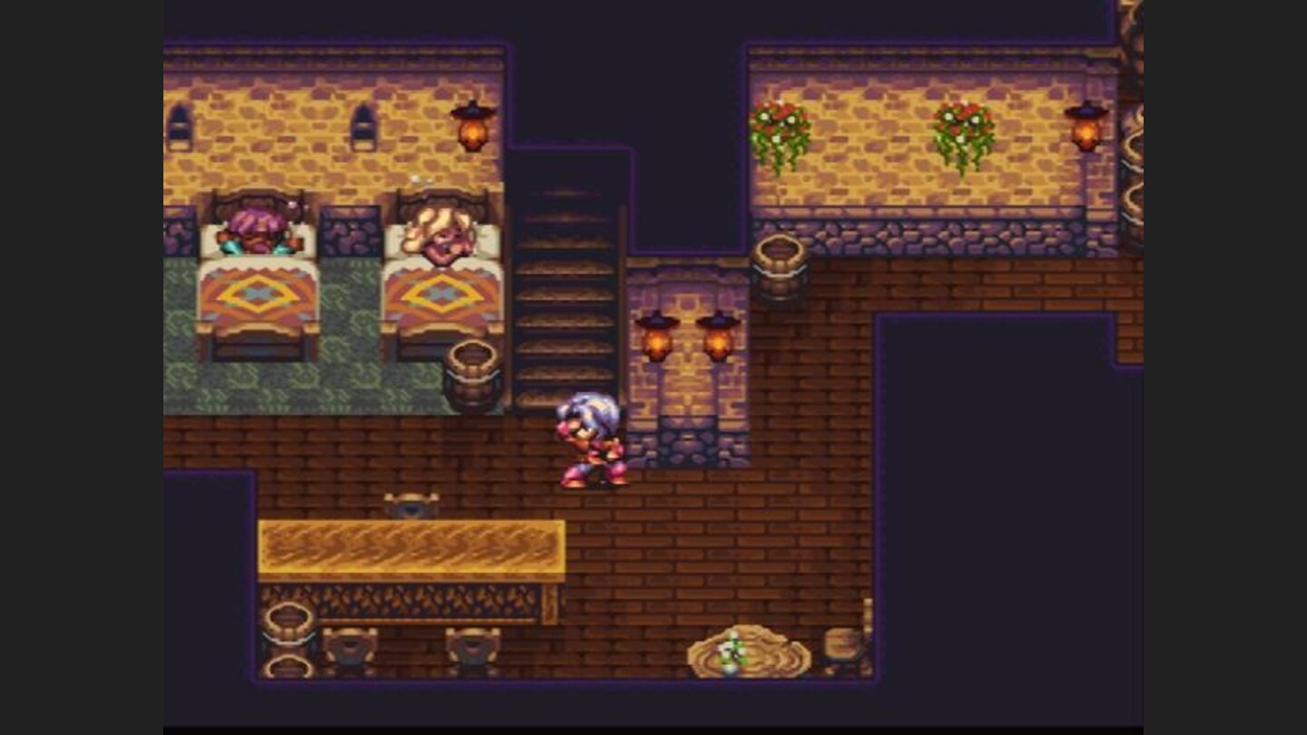 Hawk is sneaking past the sleeping people, on hiway to the treasure chest