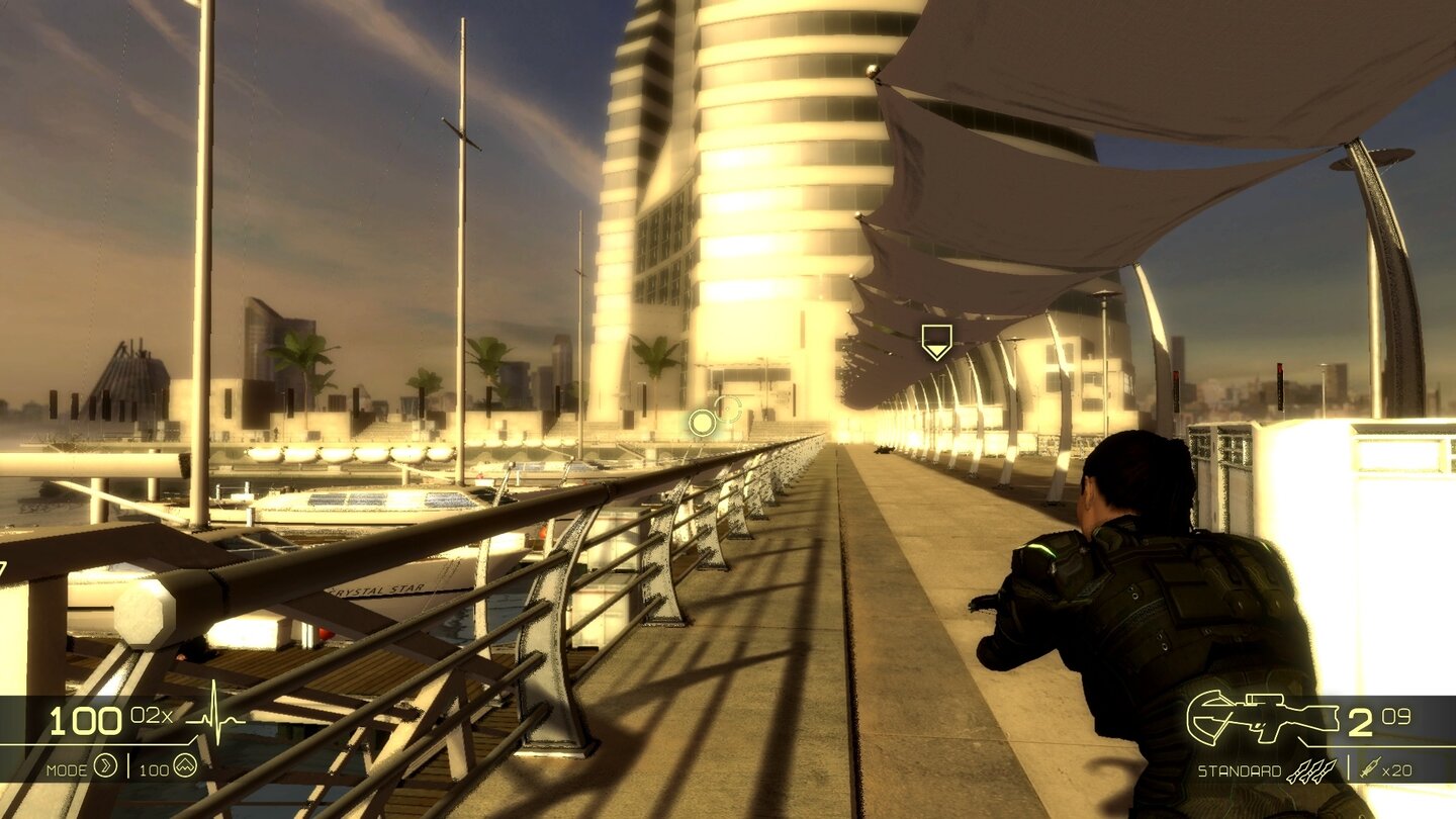 Shadow Harvest: Phantom OpsEine Beispielmission mit Charakterwechsel: In Dubai müssen Myra und Aron das schwerbewachte Bürogebäude eines Waffenschiebers infiltrieren.
