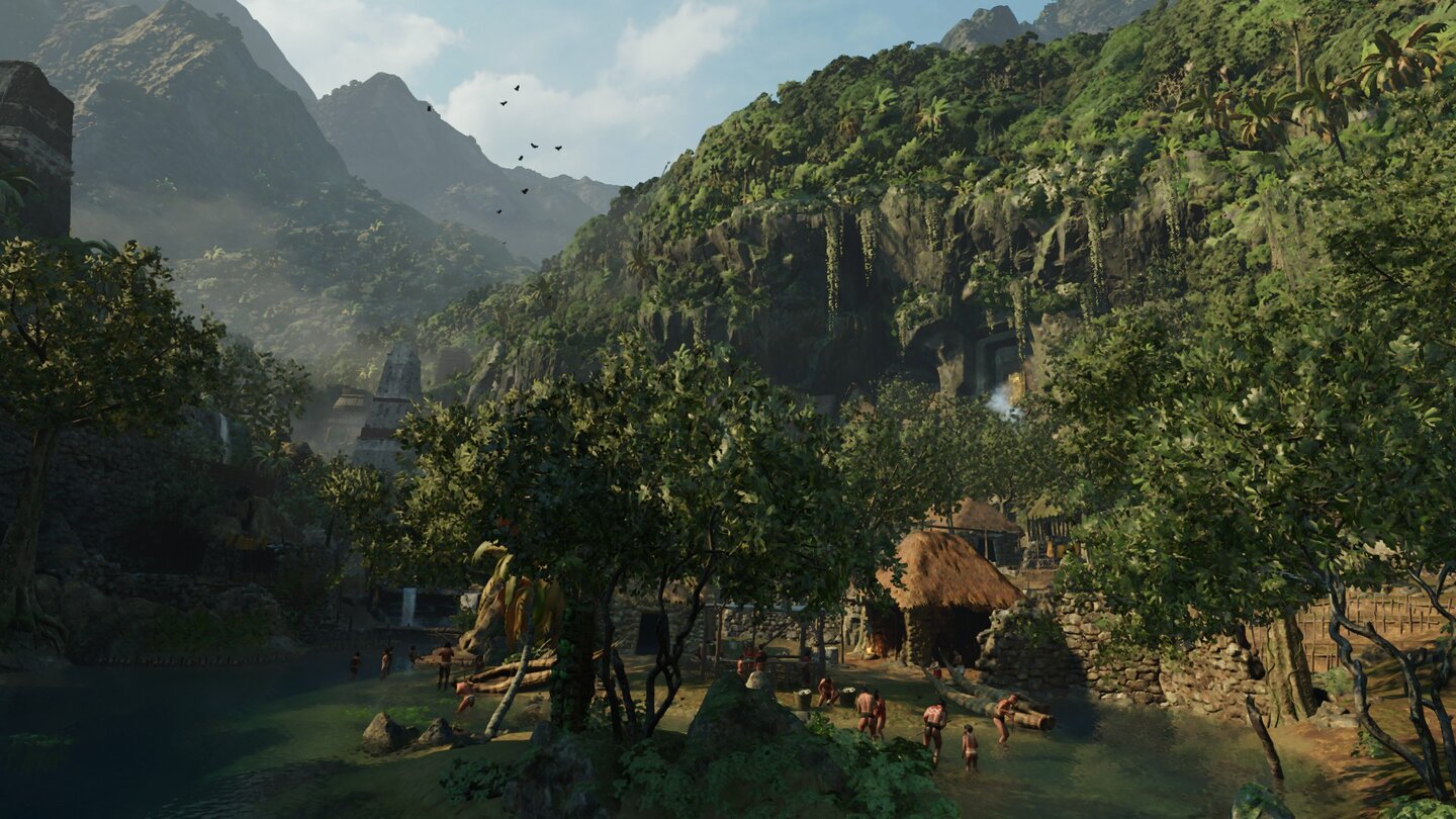 Shadow of the Tomb RaiderEin lebendiges Reich aus vergangenen Zeiten: Paititi dient als Hub des Spiels.
