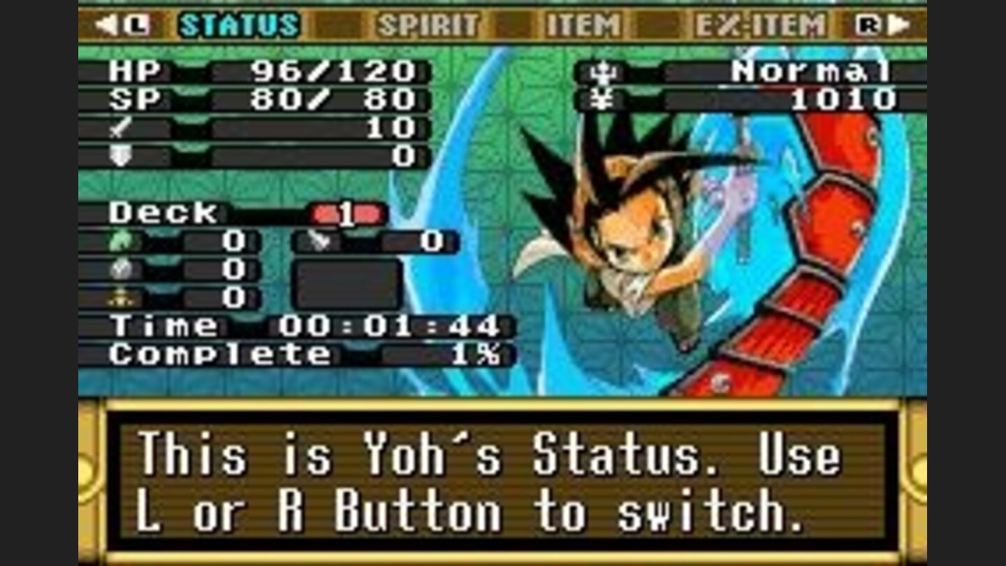 Status screen.