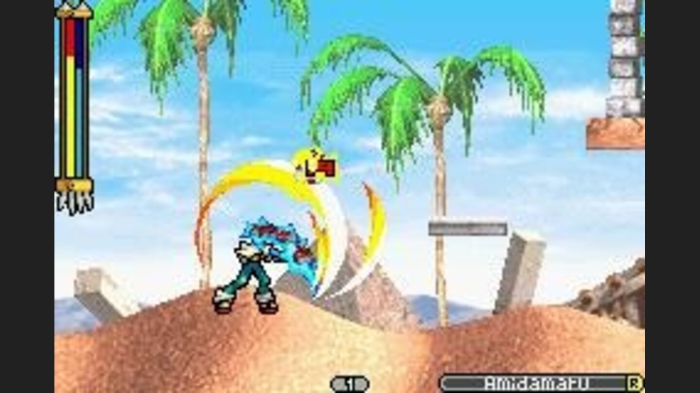 Using Amidamaru to defeat an enemy.