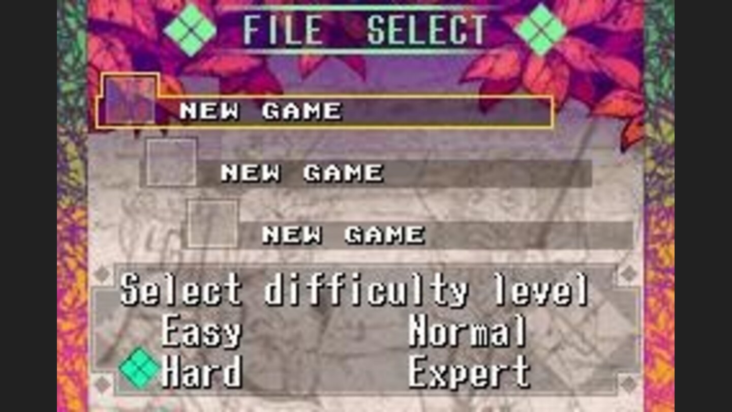 Difficulty level select (for a new game)