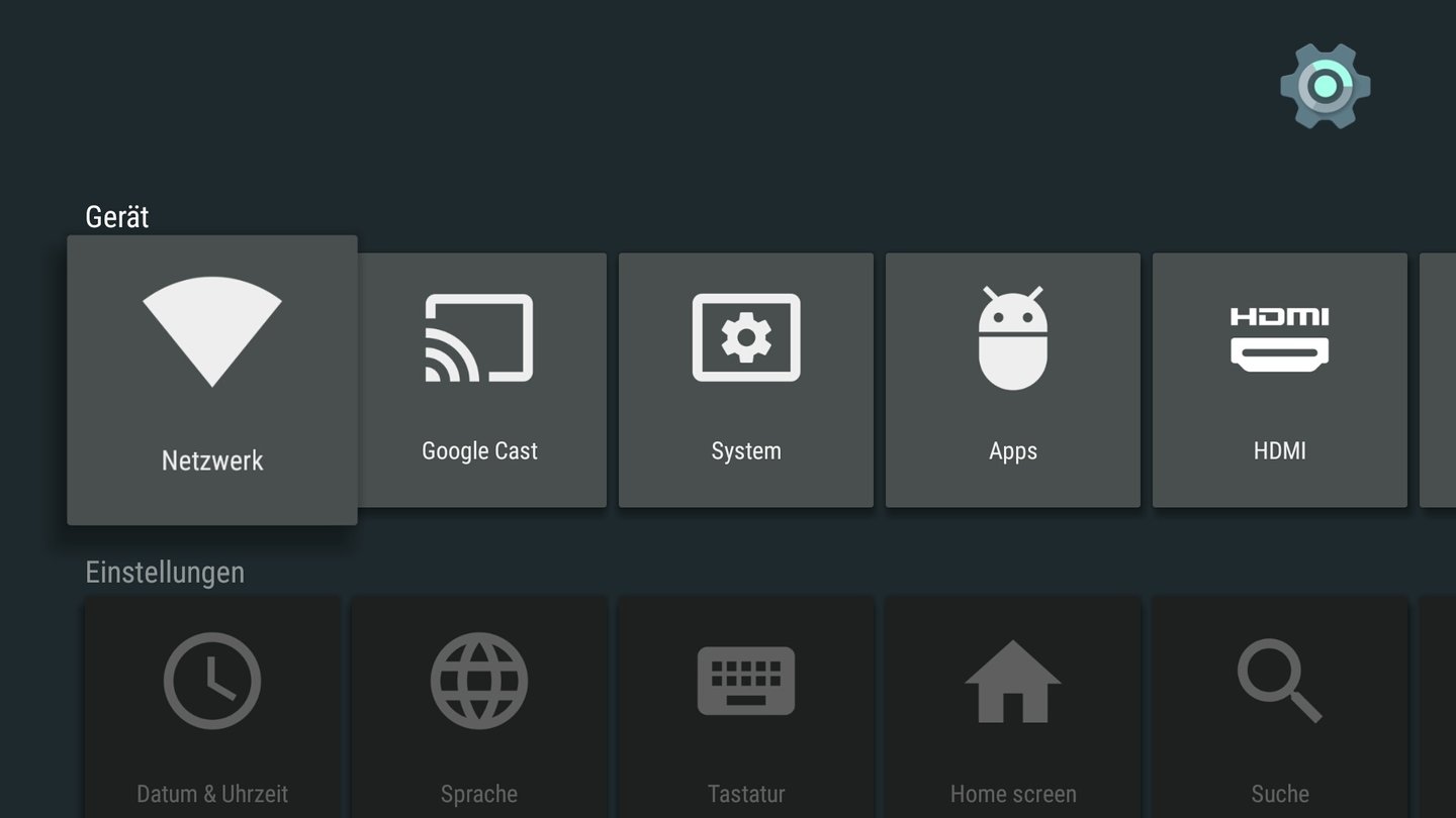 Shield Android TV: Die Optionsmenüs sind schlicht gehalten