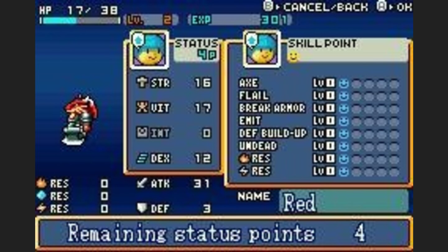 When you level up, you can place points in your stats and in your weapon skills