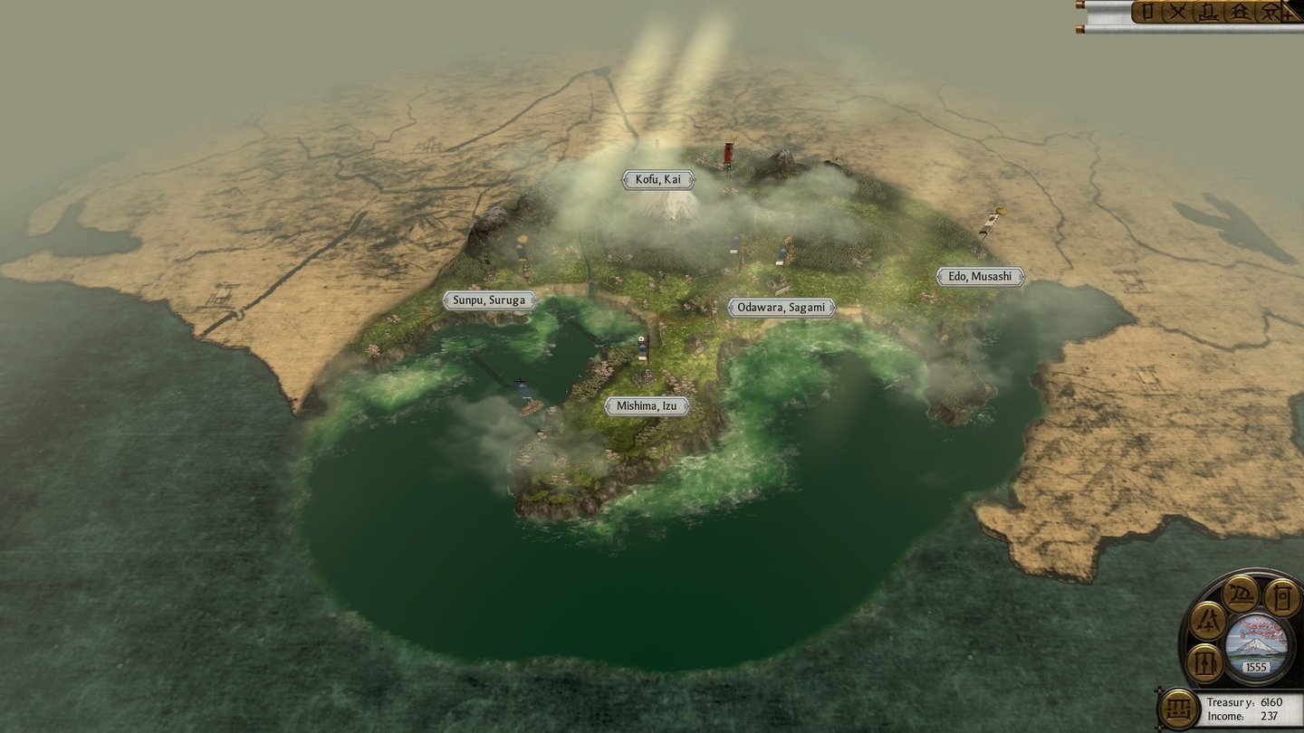 Shogun 2: Total WarAnders als in Empire starten Sie nicht in einer voll kartografierten Welt.