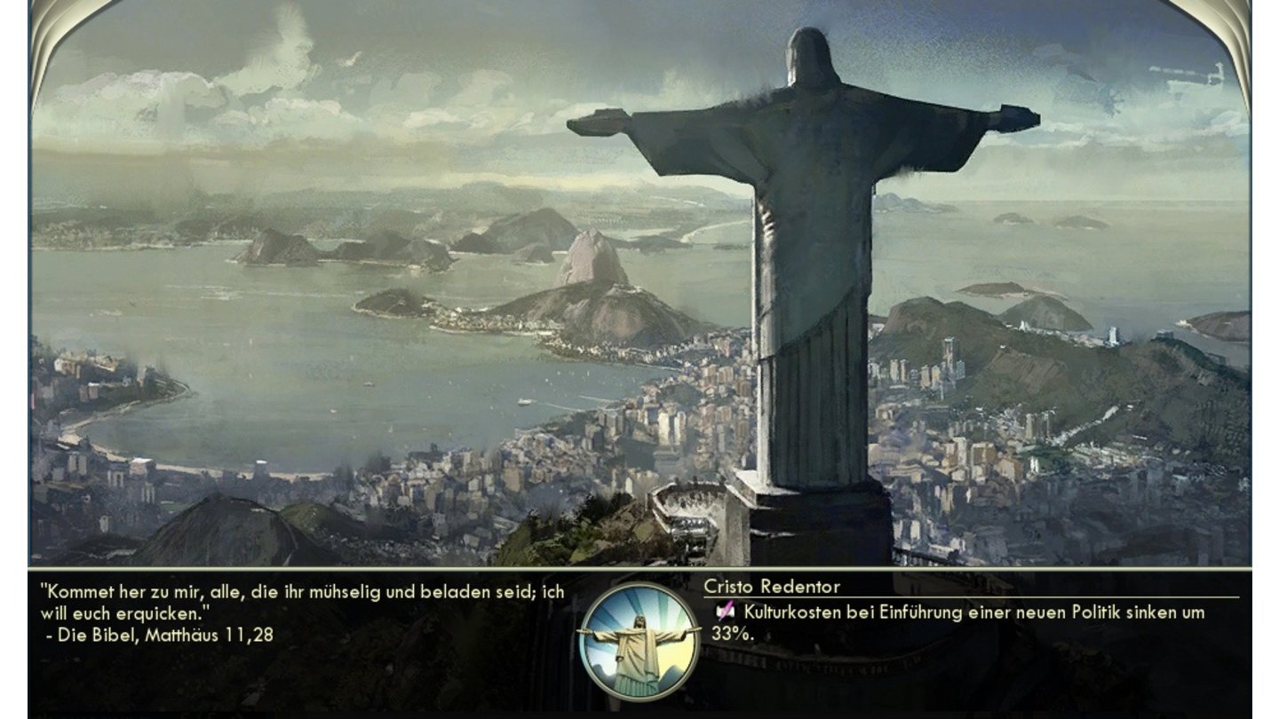 Sid Meier's Civilization 5Gebaute Weltwunder werden mit einer netten Zeichnung belohnt.