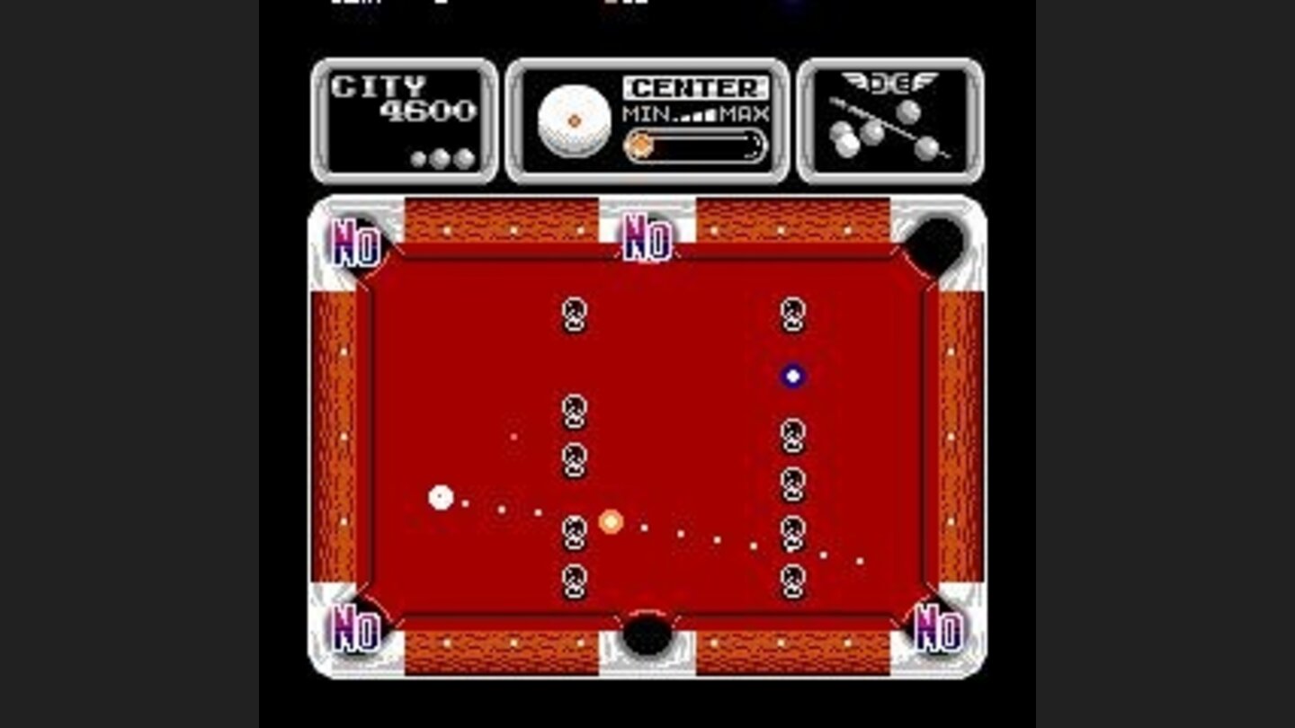Trick shot; attempt to sink the all without breaking anything.