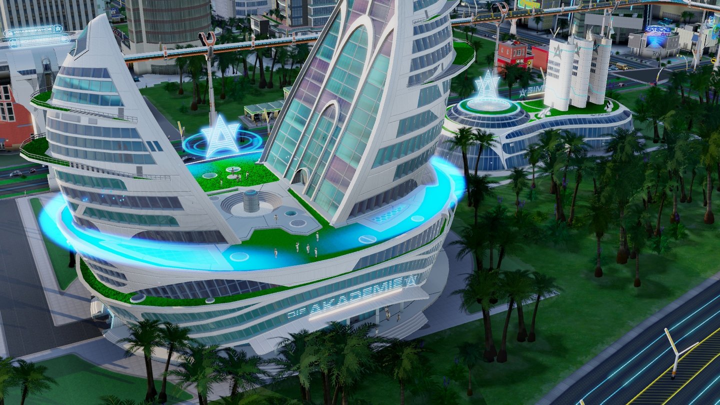 SimCity: Städte der ZukunftDie Akademie spart keinen Platz: Mit ihren Anbauten wachsen unsere Platzprobleme.