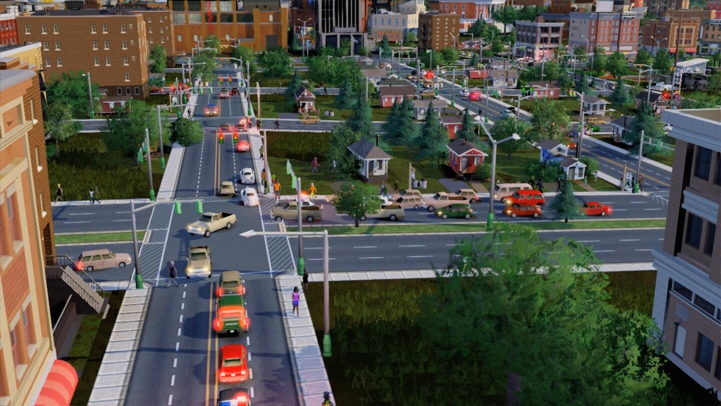 SimCityAuf breiten Alleen kommen nicht nur PKWs, sondern auch Löschzüge, Krankenwagen und Polizeiauto schneller ans Ziel.