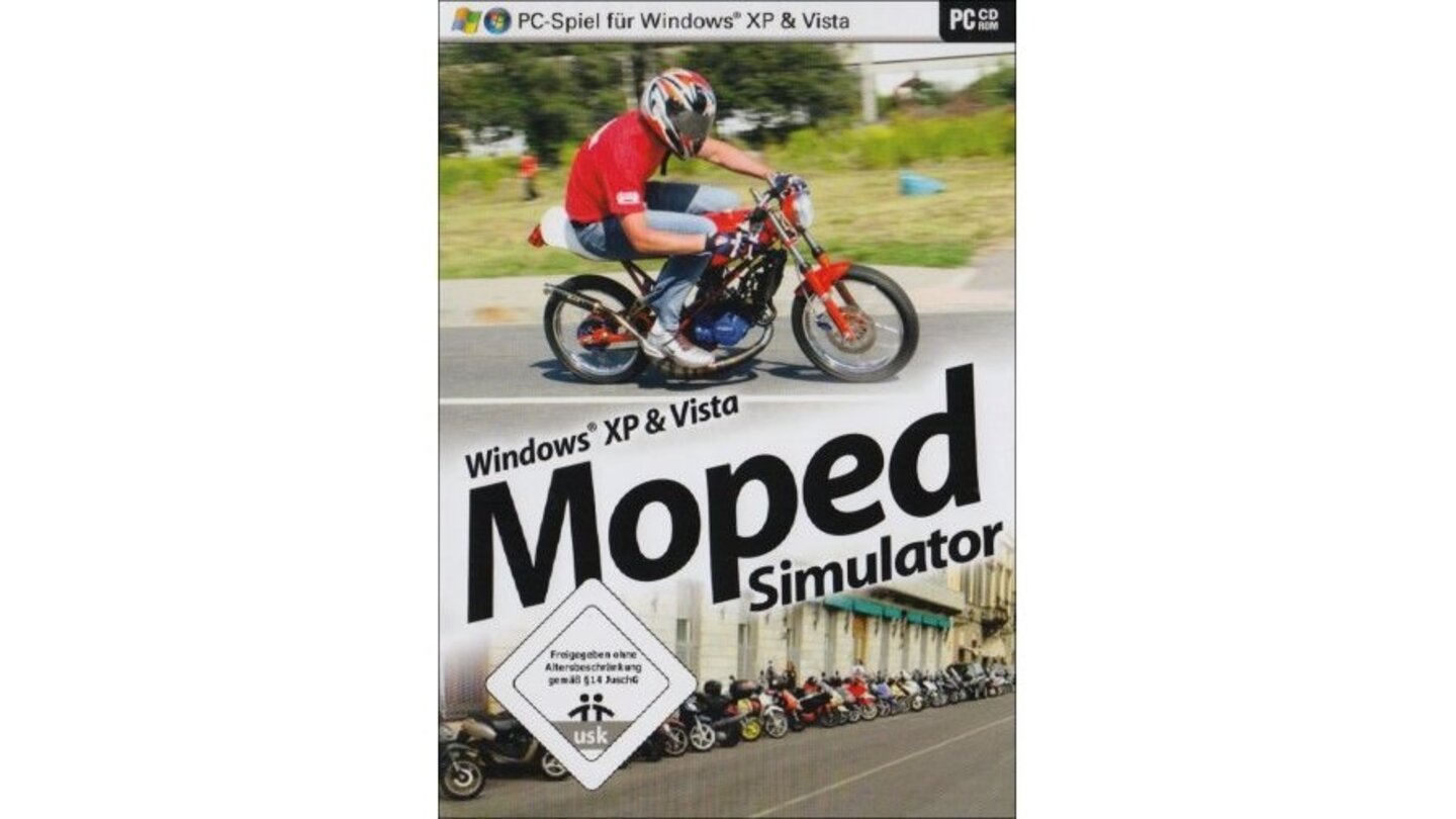 Moped-Simulator - Mit Verlaub, schon das Titelbild mit dem Kindermoped ist ein Brüller.