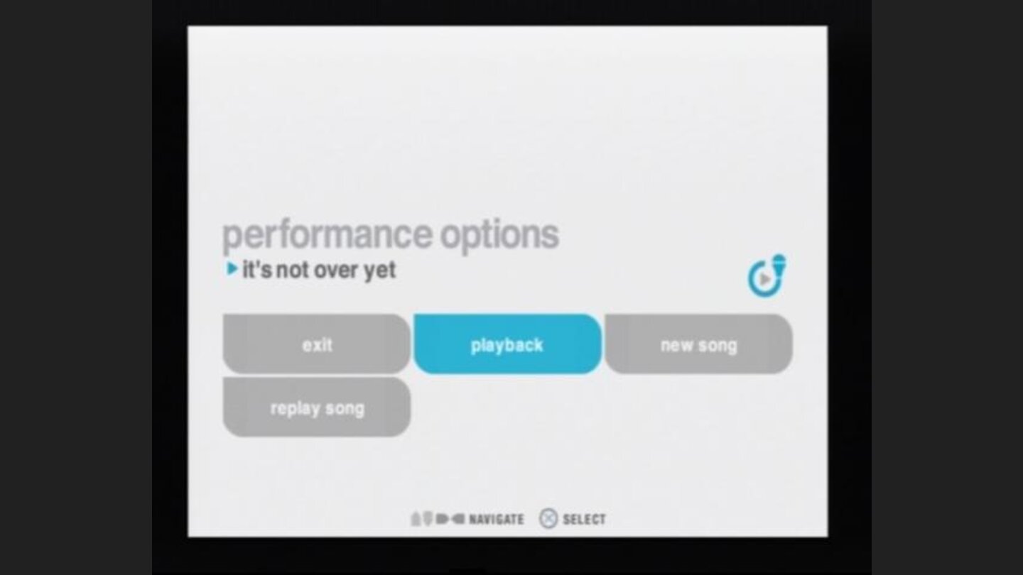 You can stop the song at any point and chose another, listen to the playback, try again, or quit the current game in progress