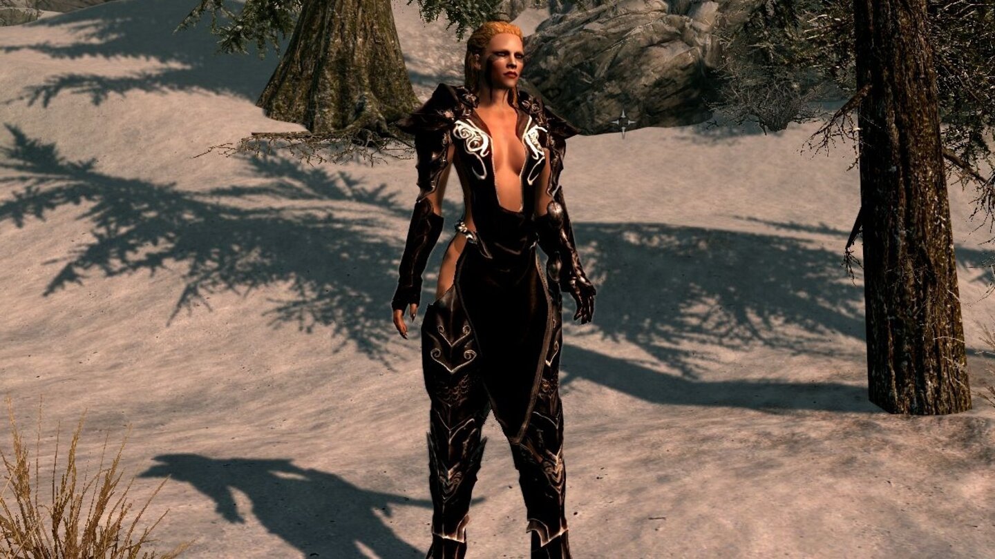 Skyrim Mod – Cleric Armour Upgrate Ebony black and white