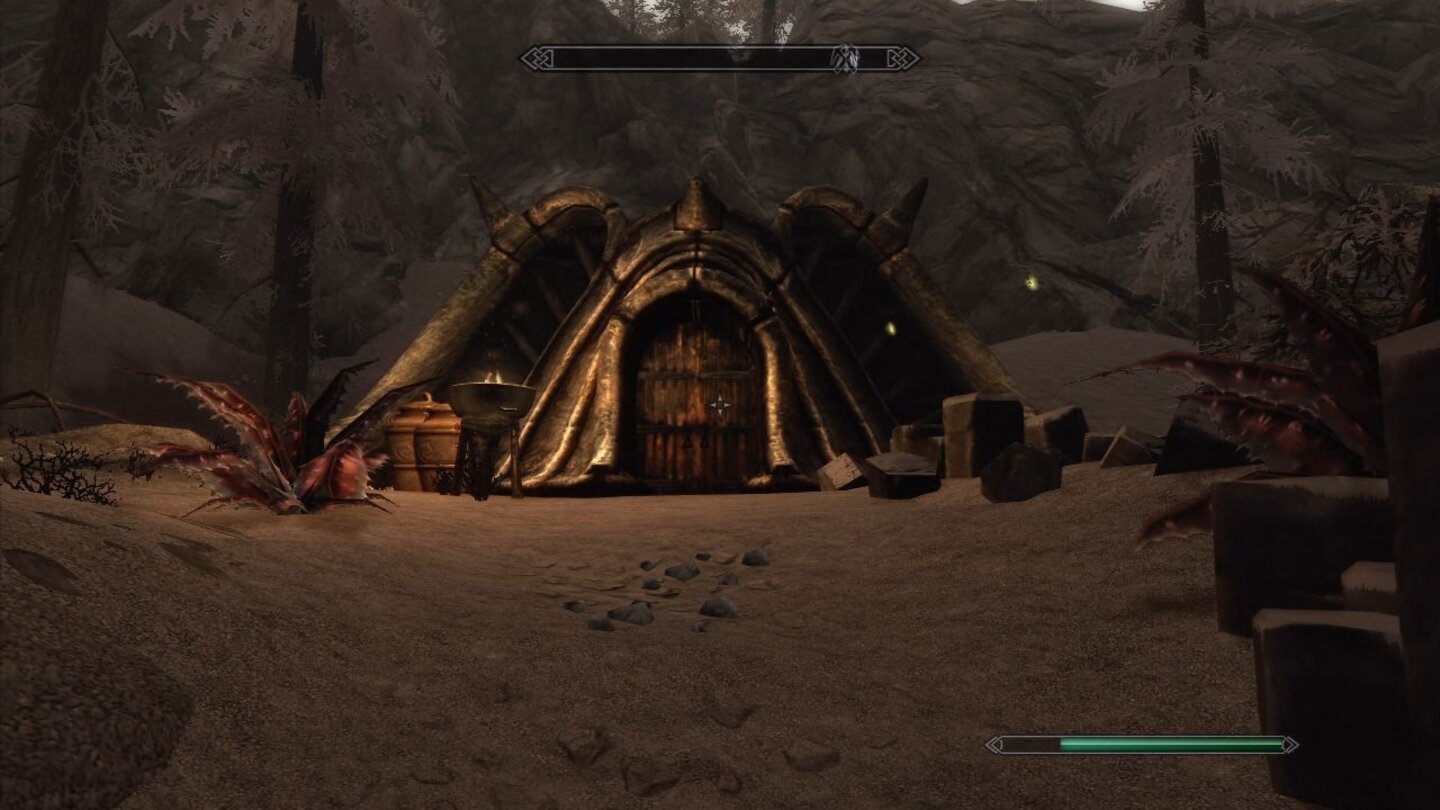 Skyrim: DragonbornAuch architektonisch bietet die Siedlung Rabenfels neue Leckerbissen für das Auge. Hier haben wir mal unser kleines Anwesen fotografiert.
