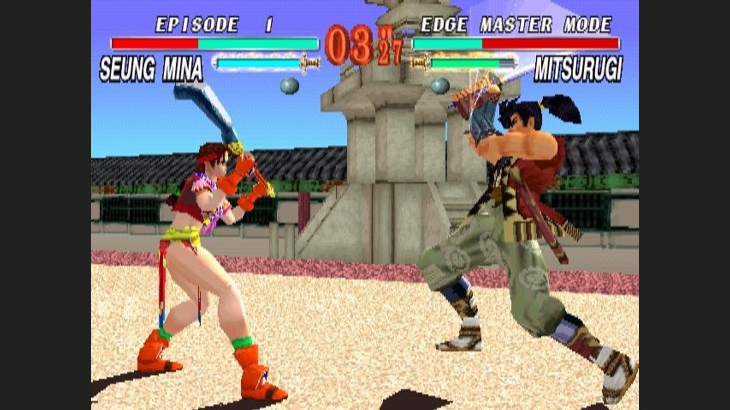 Even girls can play. Although her outfit may not be historically accurate, Seung Minas weapon his, as she protects herself from the errant ronin, Mitsurugi.