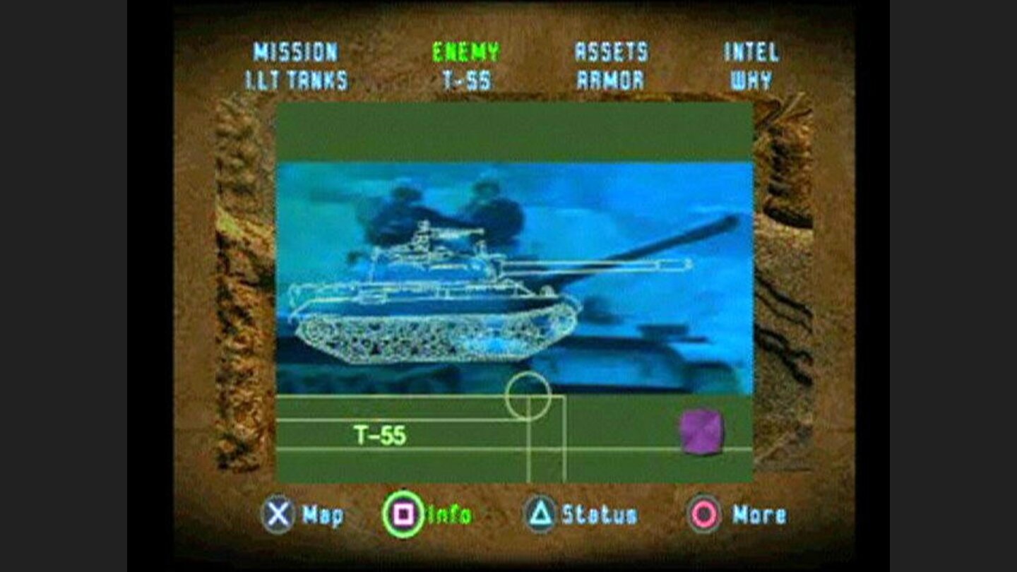 In addition to text, videos can be brought up for enemy and mission data.