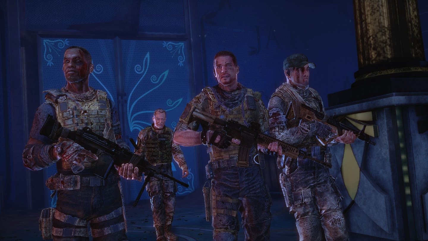 Spec Ops: The LineDie drei Delta-Force-Männer im letzten Viertel des Spiels auf einen CIA-Mann namens Riggs, der Dubai angeblich auch vor Colonel Konrad retten will.