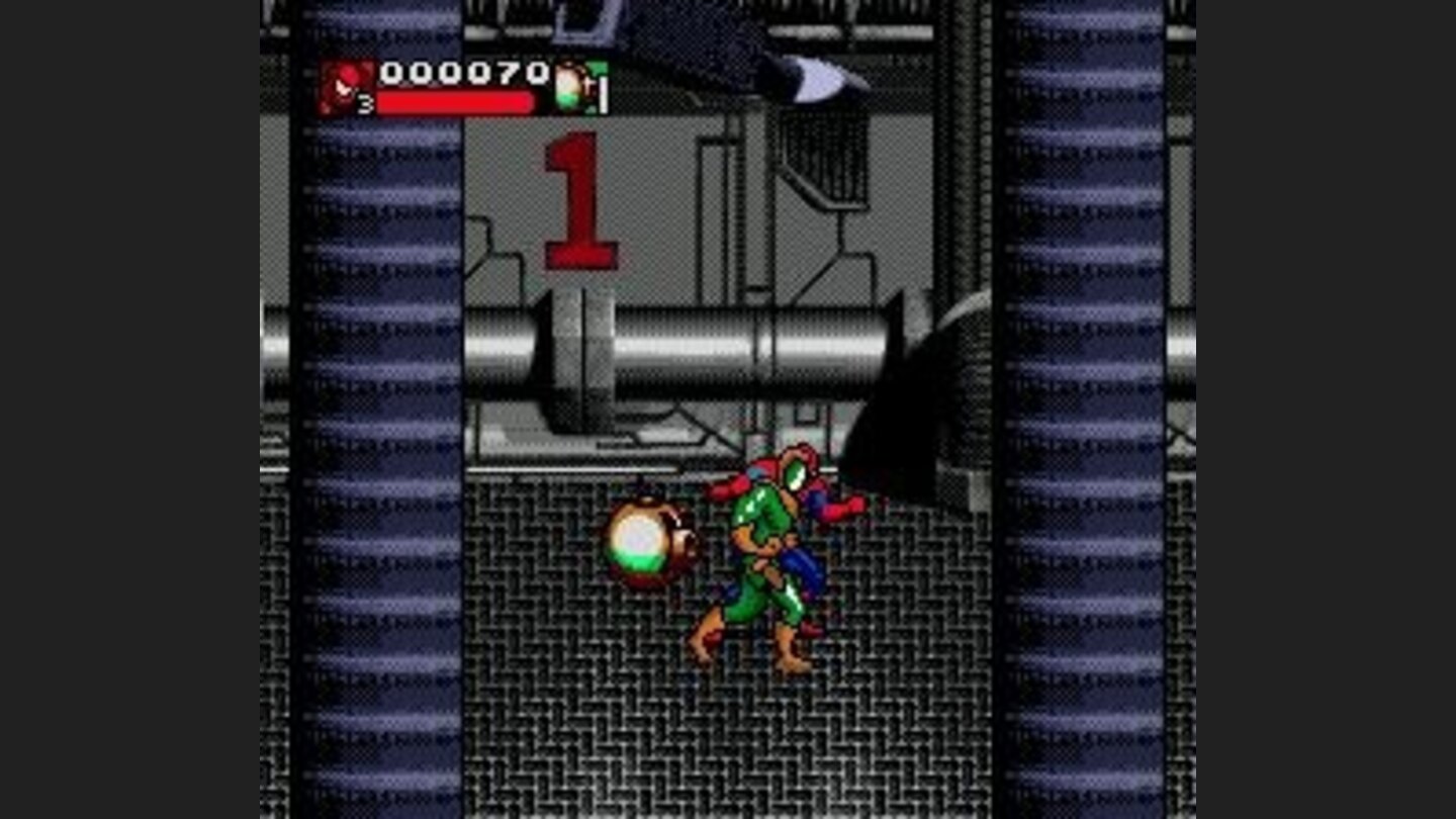Spiderman is not to be seen behind the enemies